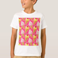 Kawaii pink pattern with strawberry ice cream  pat