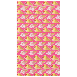 Kawaii pink pattern with strawberry ice cream tablecloth