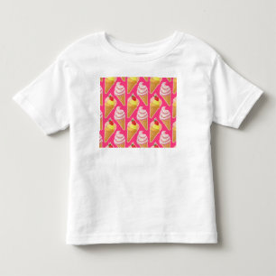 Kawaii pink pattern with strawberry ice cream  toddler T-Shirt