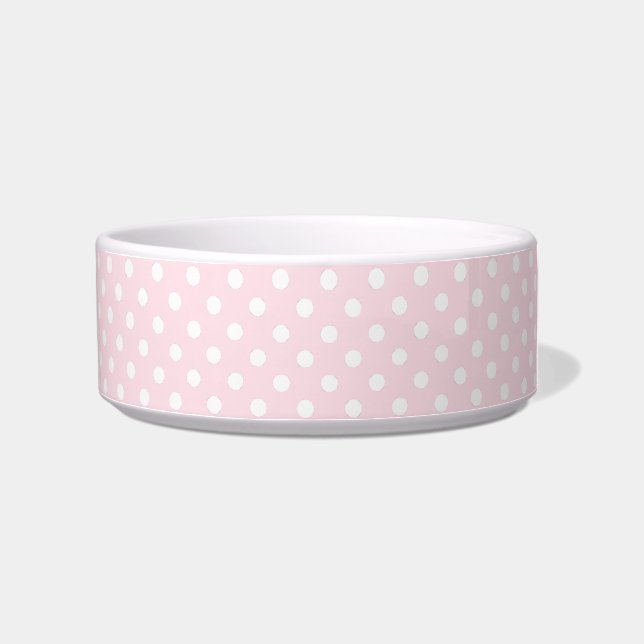 Kawaii Pink Ribbon Skull Dog Bowl (Right)