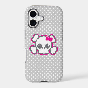 Kawaii Pink Ribbon Skull iPhone Case