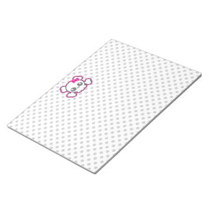 Kawaii Pink Ribbon Skull Notepad