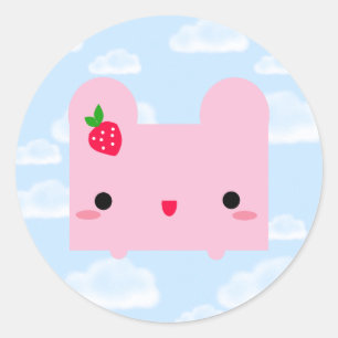 Kawaii Pinku Ripou Classic Round Sticker