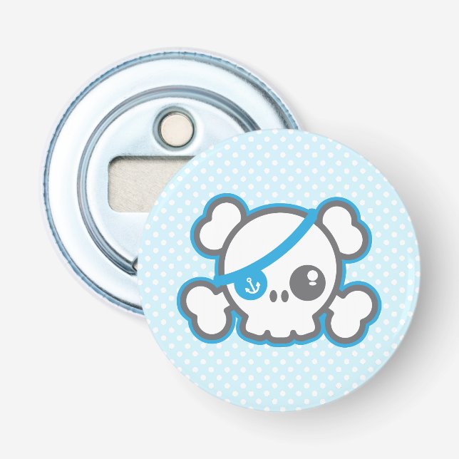 Kawaii Pirate Skull Bottle Opener (Front)
