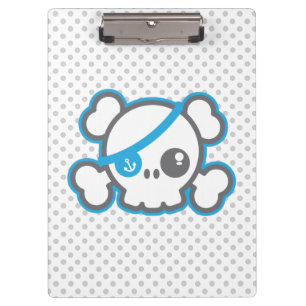 Kawaii Pirate Skull Clip Board
