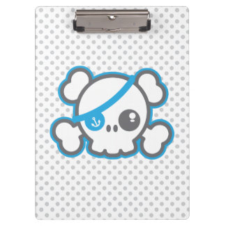 Kawaii Pirate Skull Clip Board