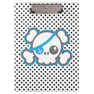 Kawaii Pirate Skull Clip Board