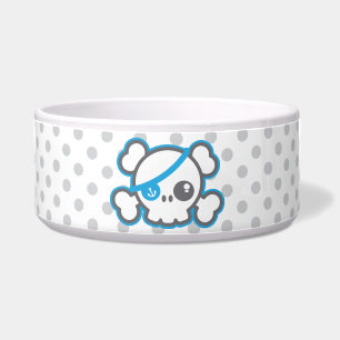 Kawaii Pirate Skull Dog Bowl
