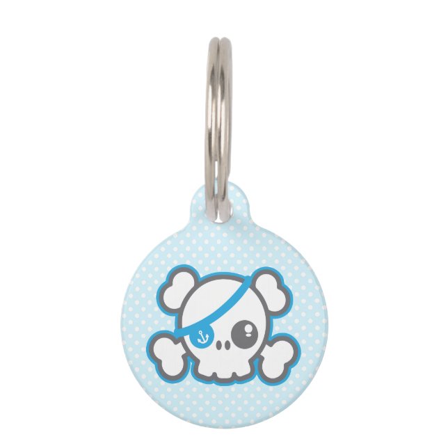 Kawaii Pirate Skull Dog Tag (Front)