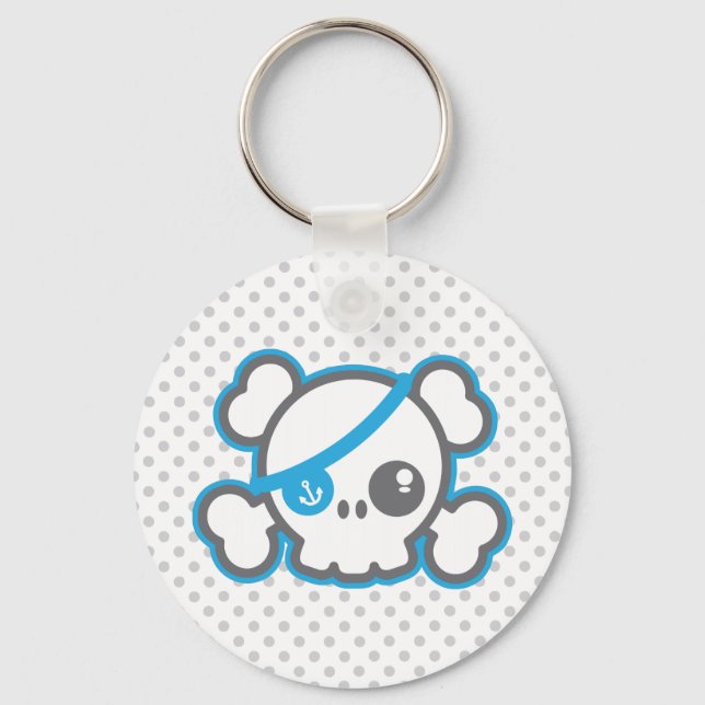 Kawaii Pirate Skull Keychain (Front)
