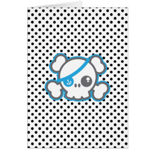 Kawaii Pirate Skull Note Card