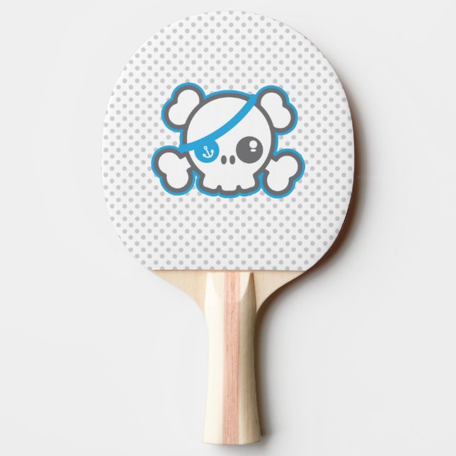 Kawaii Pirate Skull Ping Pong Paddle (Back)