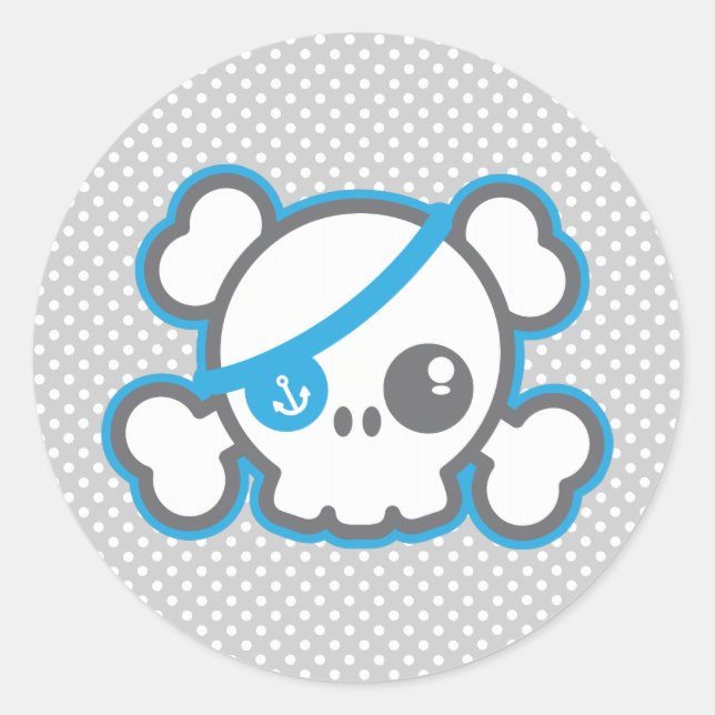 Kawaii Pirate Skull Stickers (Front)