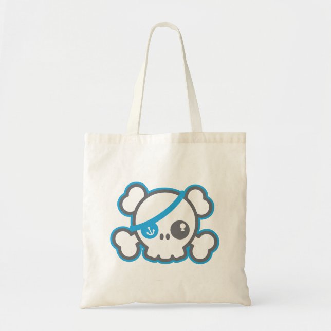 Kawaii Pirate Skull Tote Bag (Front)