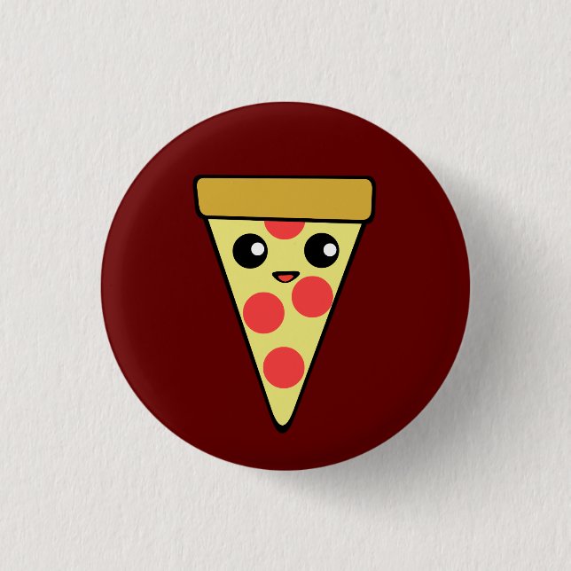 Kawaii Pizza 3 Cm Round Badge (Front)
