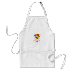Kawaii Pizza Clipart with Transparent Background Standard Apron