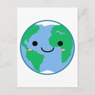 Kawaii Planet Earth Postcard
