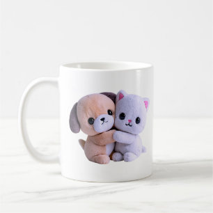 Kawaii Plush Animal Hug Pastel Coffee Mug