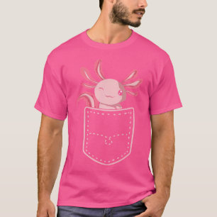 Kawaii Pocket Exotic Amphibian Mexican Salamander T-Shirt