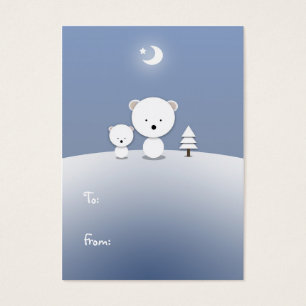 Kawaii Polar Bear Holiday Gift Tags