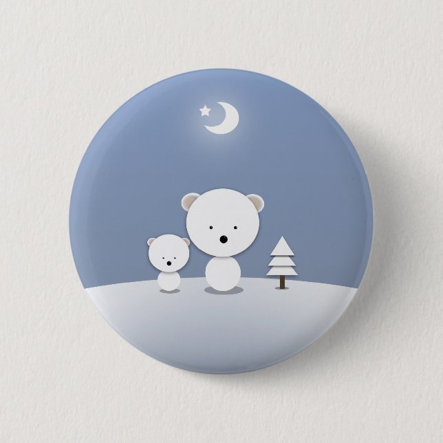 Kawaii Polar Bears Holiday Pin Cute! (Front)