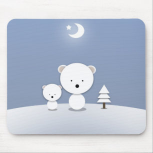 Kawaii Polar Bears Mousepad