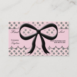 Kawaii Polka Dots Bow Business Card