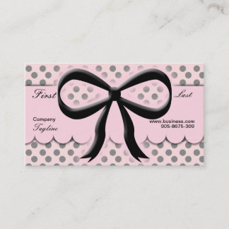 Kawaii Polka Dots Bow Business Card