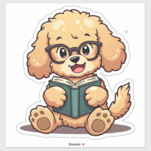 Kawaii Poodle Reading a Book