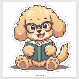 Kawaii Poodle Reading a Book