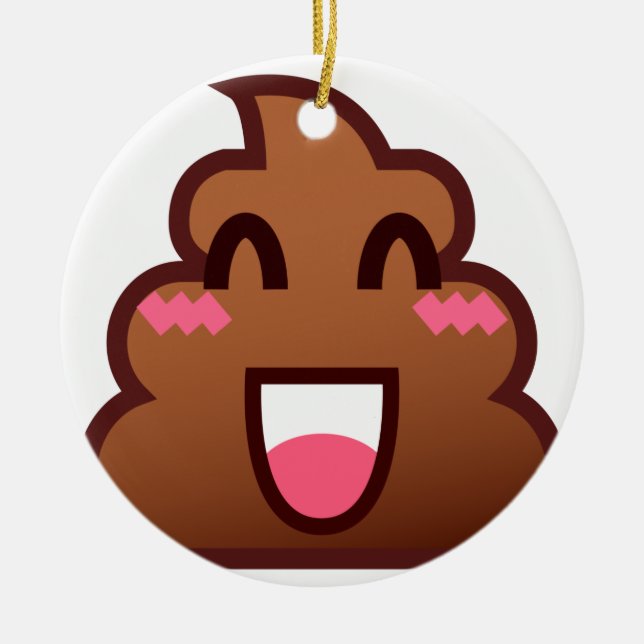kawaii poop emojis ceramic tree decoration (Front)