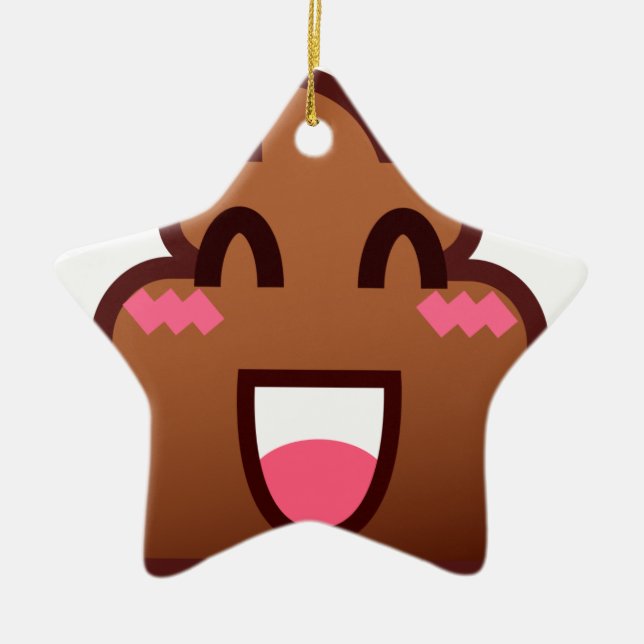 kawaii poop emojis ceramic tree decoration (Front)
