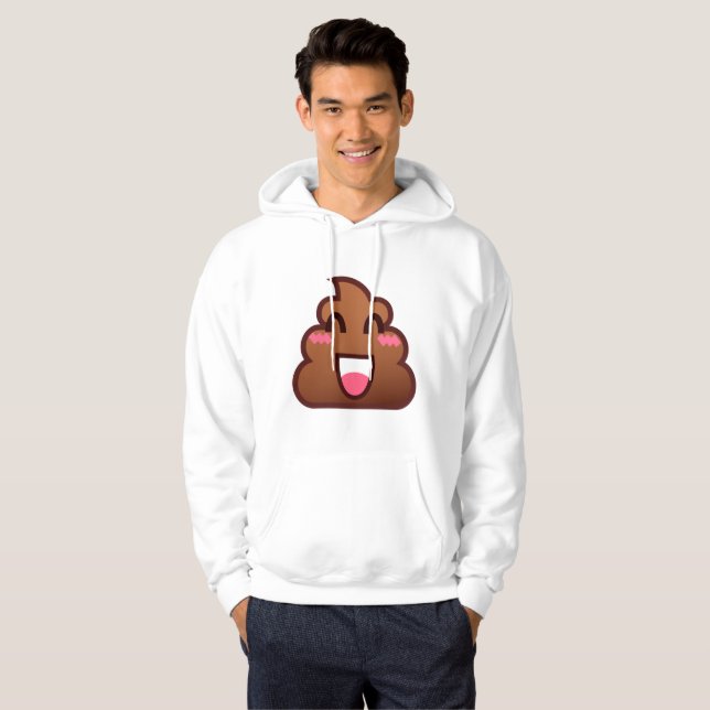 kawaii poop emojis mens hooded hoodie sweatshirt (Front Full)