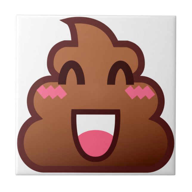 kawaii poop emojis tile (Front)