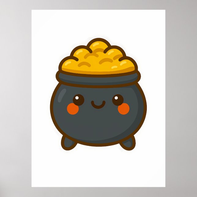 Kawaii Pot of Gold Poster (Front)