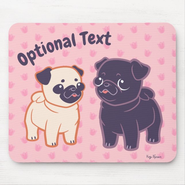 Kawaii Pug Mouse Mat (Front)