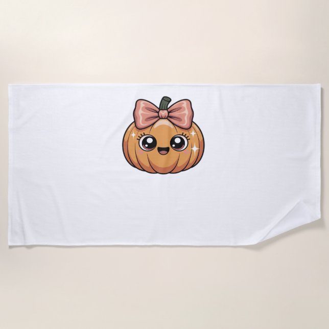 kawaii pumpkin Classic T-Shirt Beach Towel (Front)
