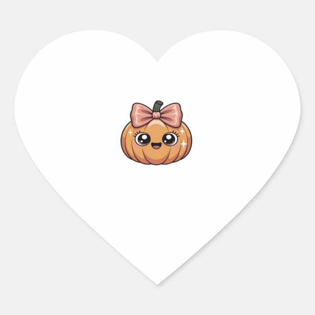 kawaii pumpkin Classic T-Shirt Heart Sticker (Front)