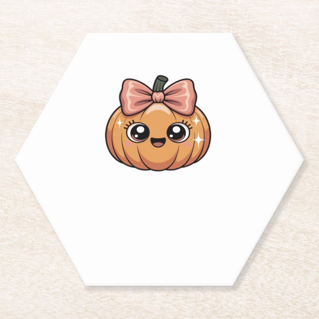 kawaii pumpkin Classic T-Shirt Paper Coaster (Front)