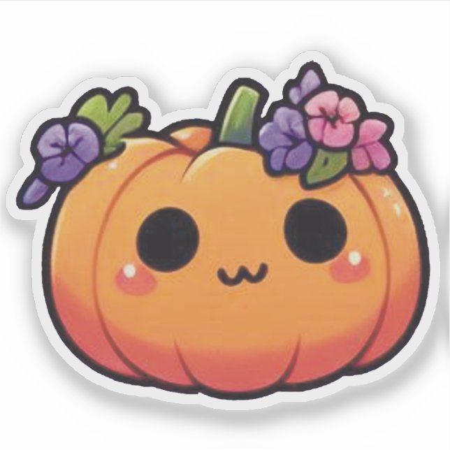 Kawaii Pumpkin Flower Crown - halloween fall (Front)