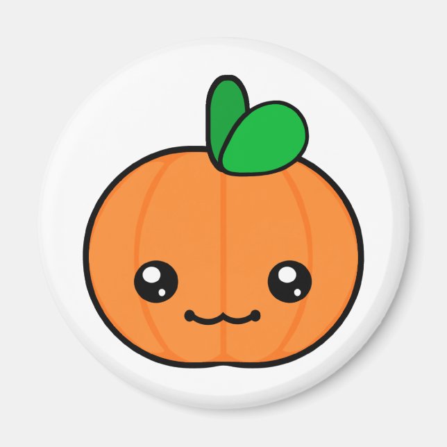 Kawaii Pumpkin Halloween Magnet (Front)