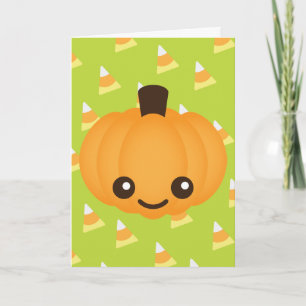 Kawaii Pumpkin Holiday Card
