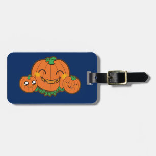 Kawaii pumpkin luggage tag