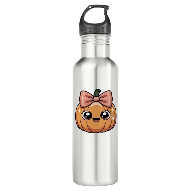 kawaii pumpkin Oversized T-Shirt 710 Ml Water Bottle (Front)