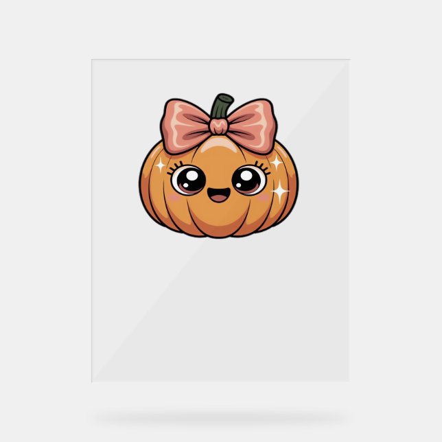 kawaii pumpkin Oversized T-Shirt Acrylic Sign (Front)