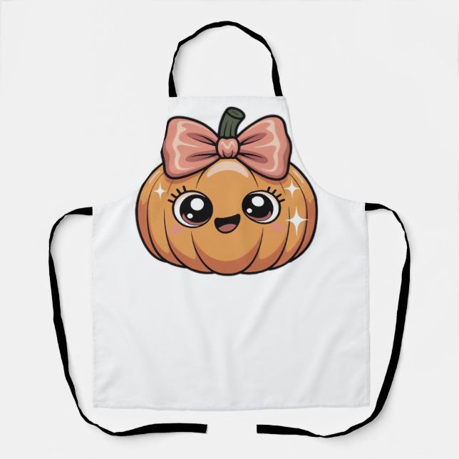 kawaii pumpkin Oversized T-Shirt Apron (Front)