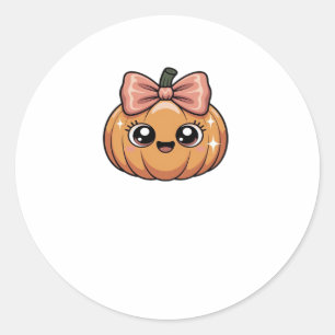 kawaii pumpkin Oversized T-Shirt Classic Round Sticker