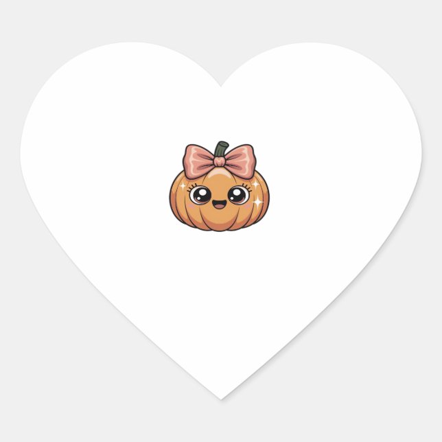 kawaii pumpkin Oversized T-Shirt Heart Sticker (Front)
