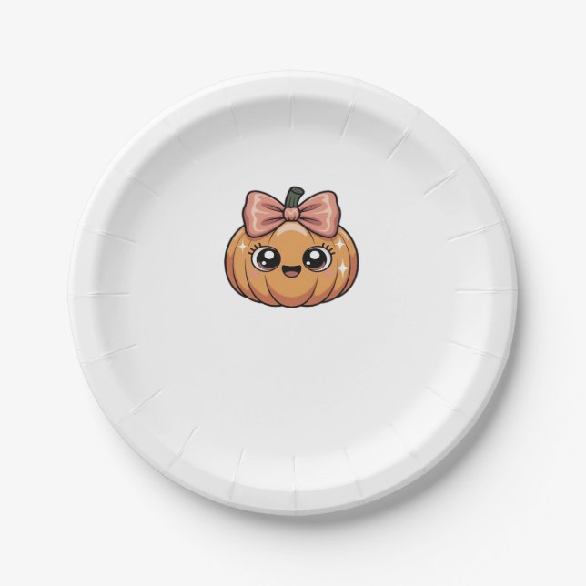 kawaii pumpkin Oversized T-Shirt Paper Plate (Front)