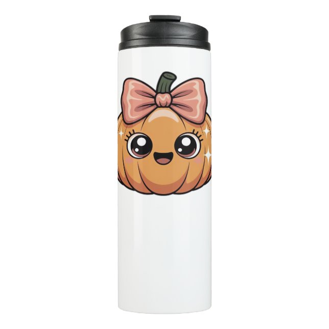 kawaii pumpkin Oversized T-Shirt Thermal Tumbler (Front)